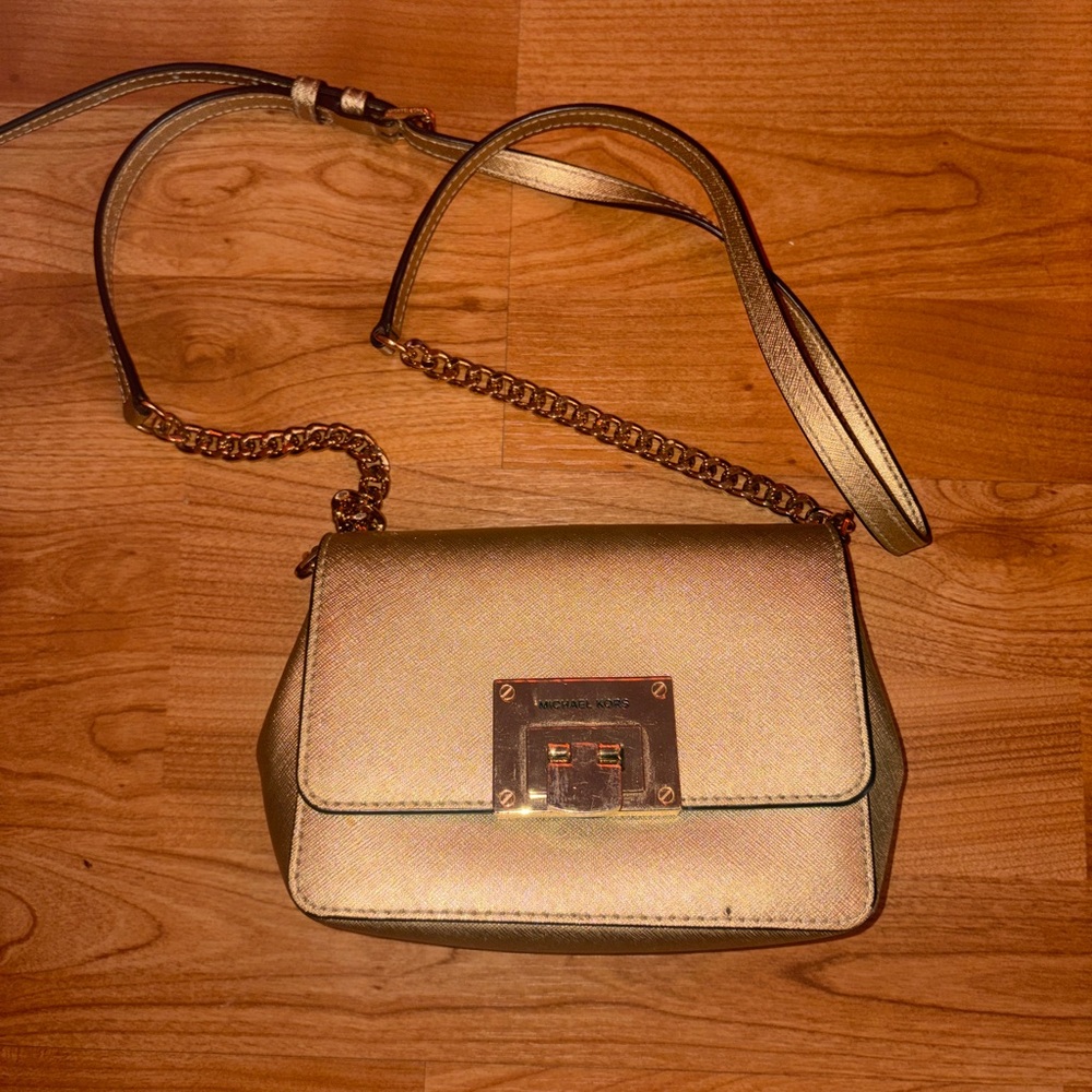 Michael Kors Metallic Gold Crossbody Bag